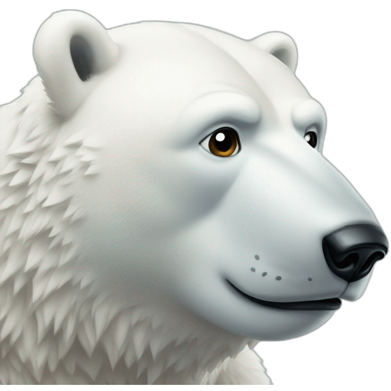 Confused polar bear emoji