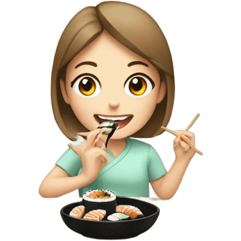 Girl eating sushi  emoji