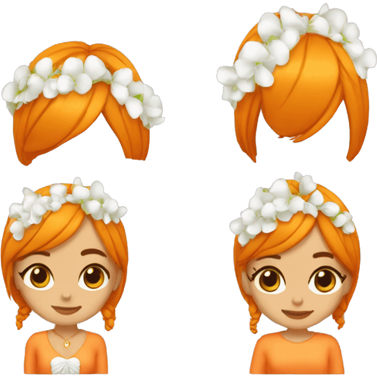 cumpleañera pelo naranja emoji