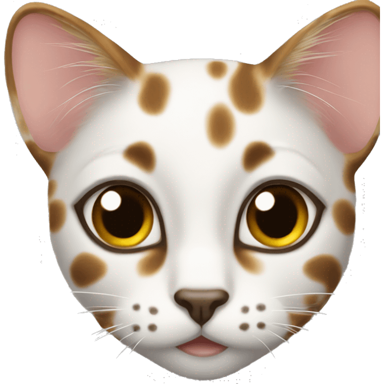 Brown white spotted cat emoji