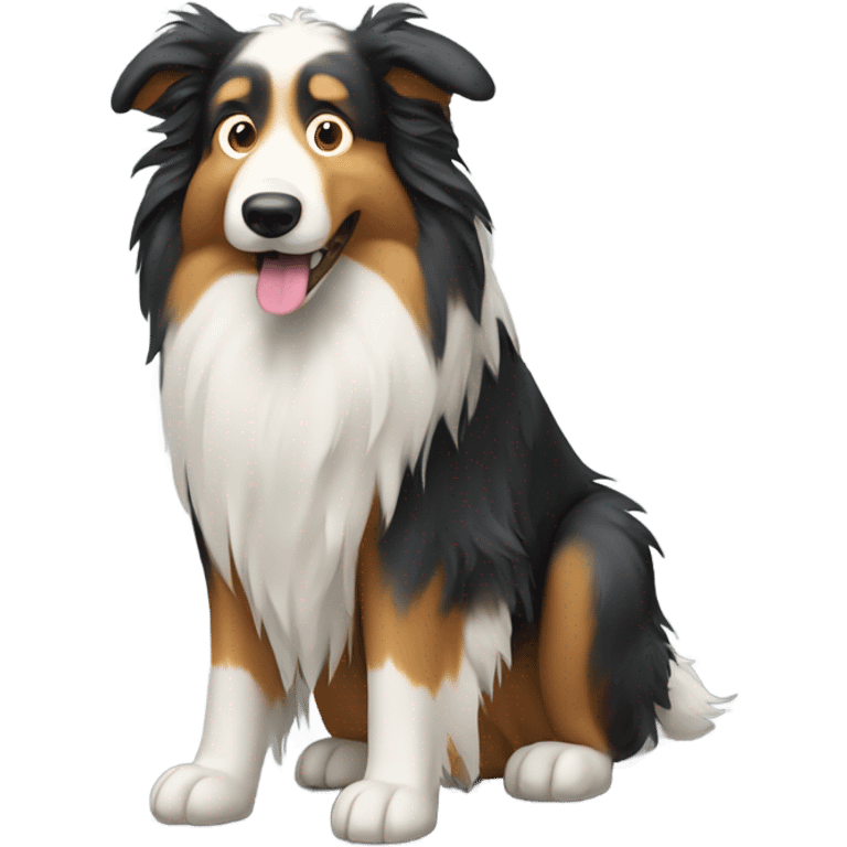 Fluffy big collie dog that stinks emoji