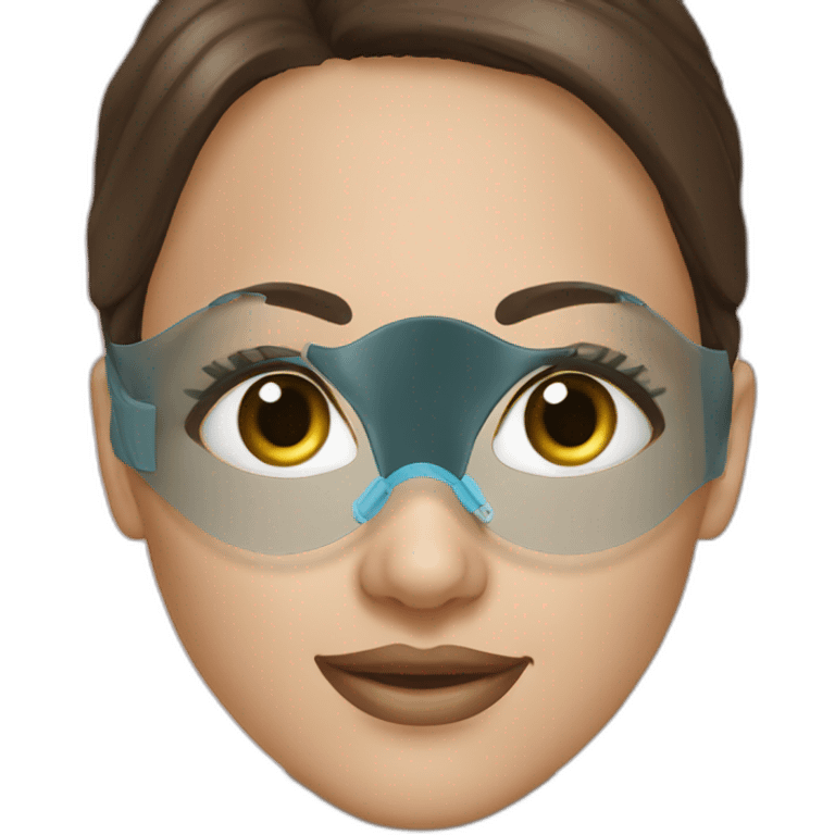 lasik eye surgery mask brunette emoji