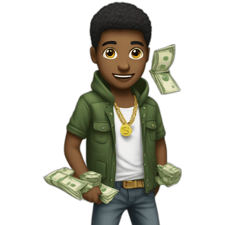 young hustler with money emoji