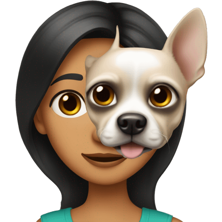 Mexican girl with black chihuahua emoji