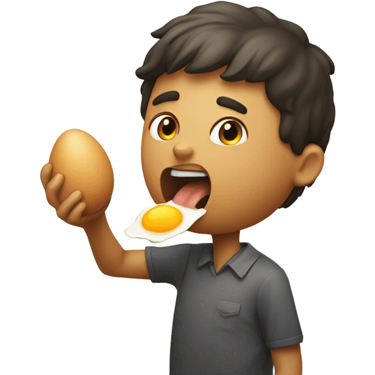 Man licking on eggs emoji