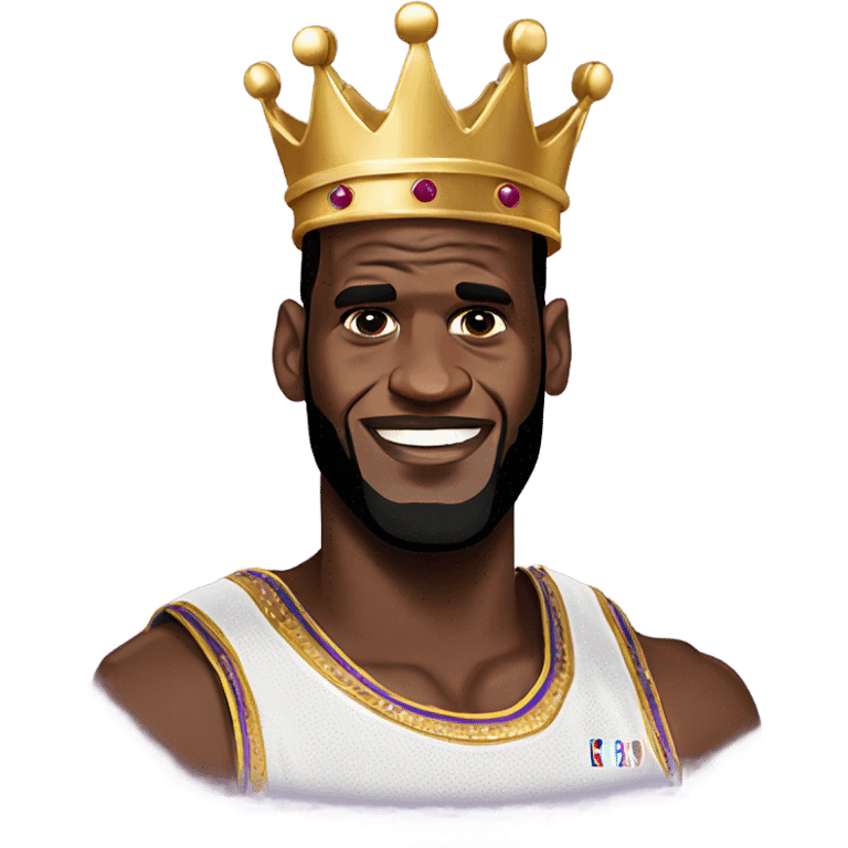 lebron james with a kings crown emoji