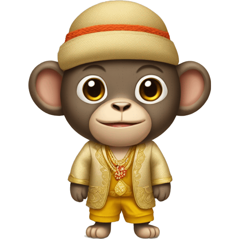 Thai accessory monkey in clothes emoji