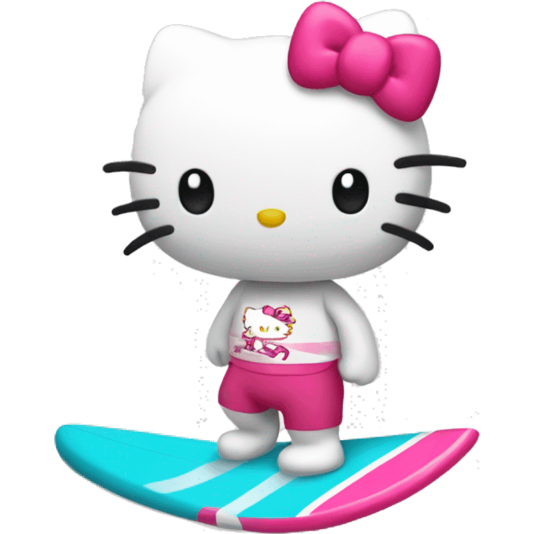 Hello kitty surf emoji