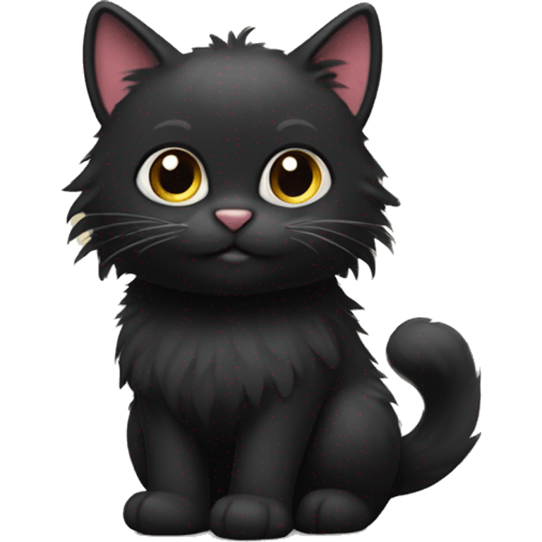 black big fluffy tail cat emoji