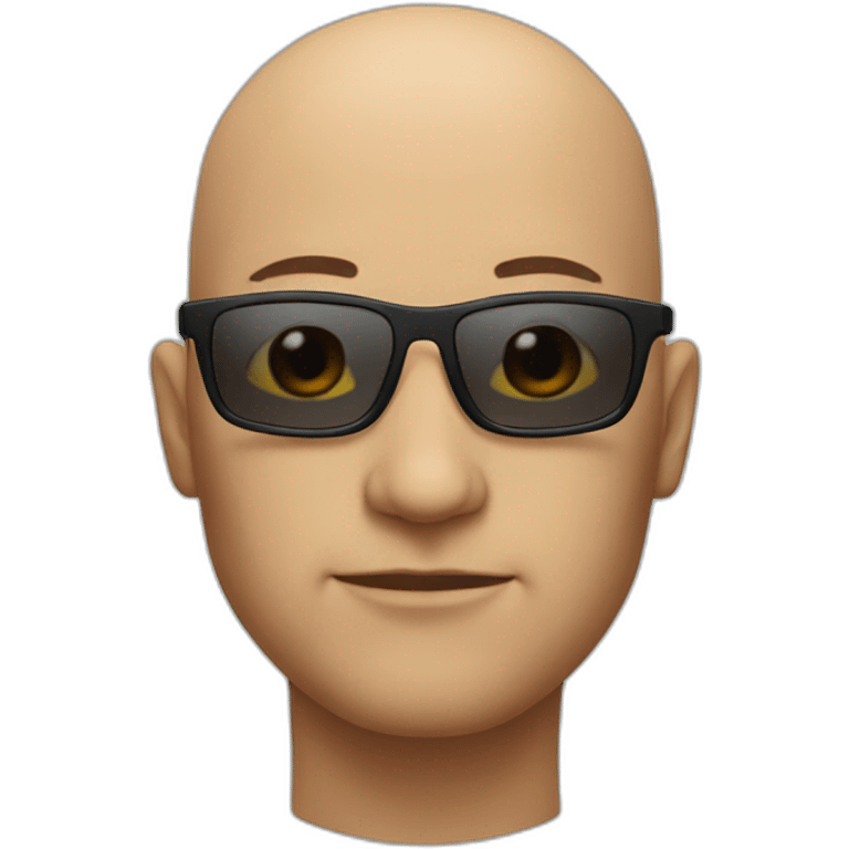 Bald Men with a serious face and sunglasses on emoji