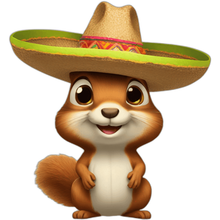 squirrel in a sombrero and ears sticking out of the top of the hat emoji