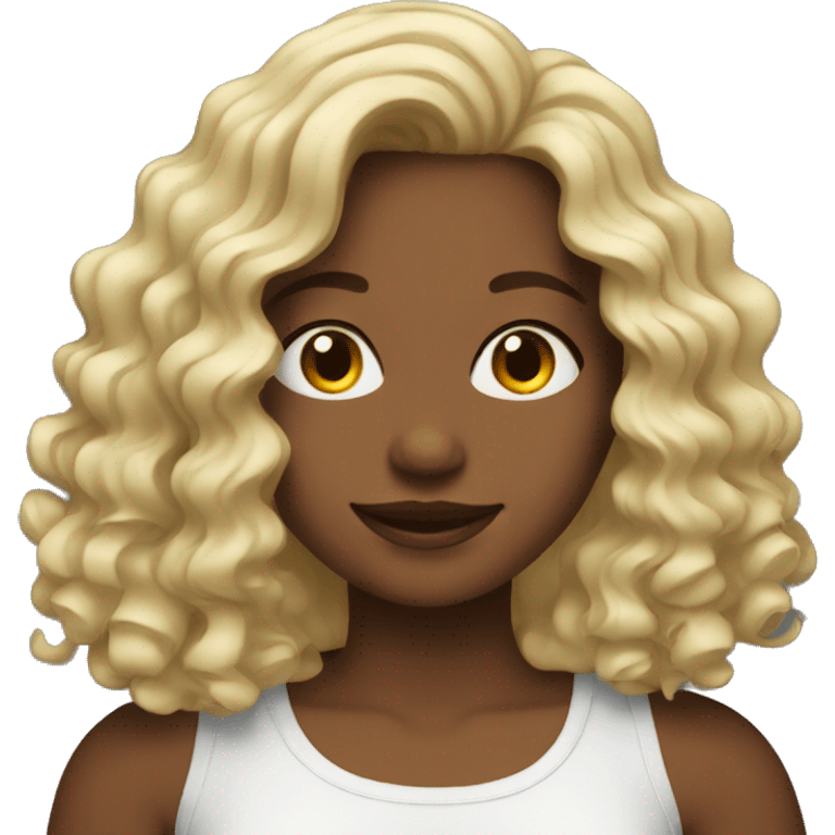 girl with wavy hair mid length emoji