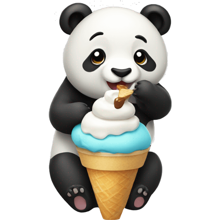 Panda eating ice cream emoji