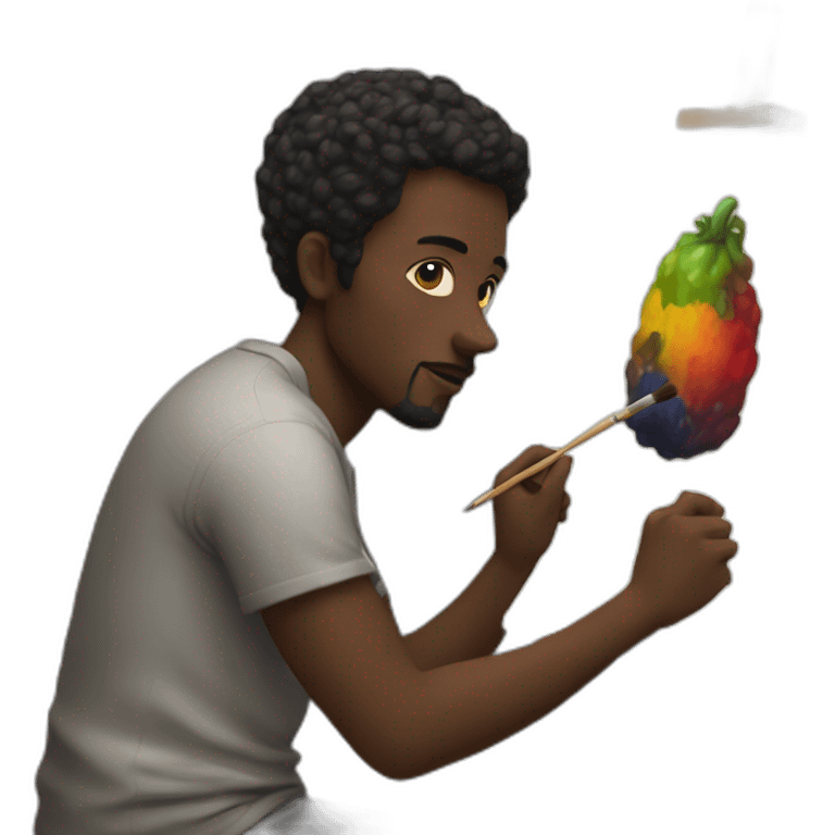 Black is painting a picture emoji