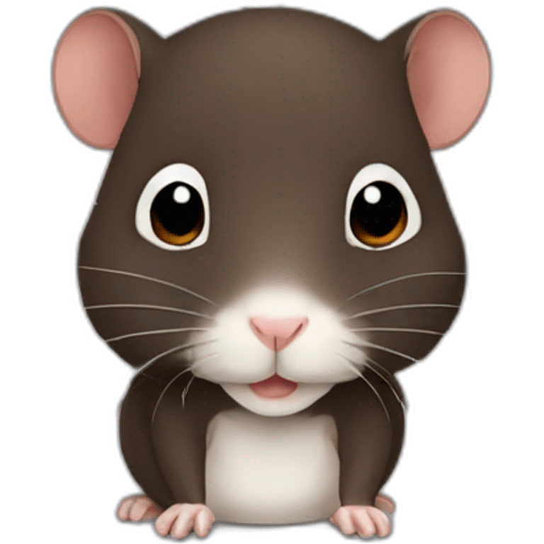 dark brown gerbil white belly emoji