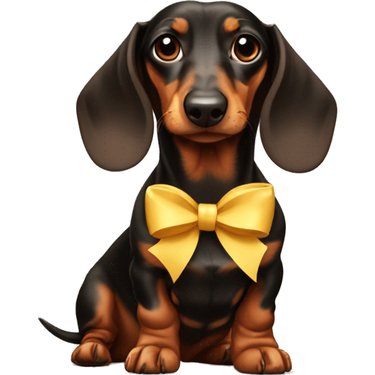 dachshund with a bow emoji