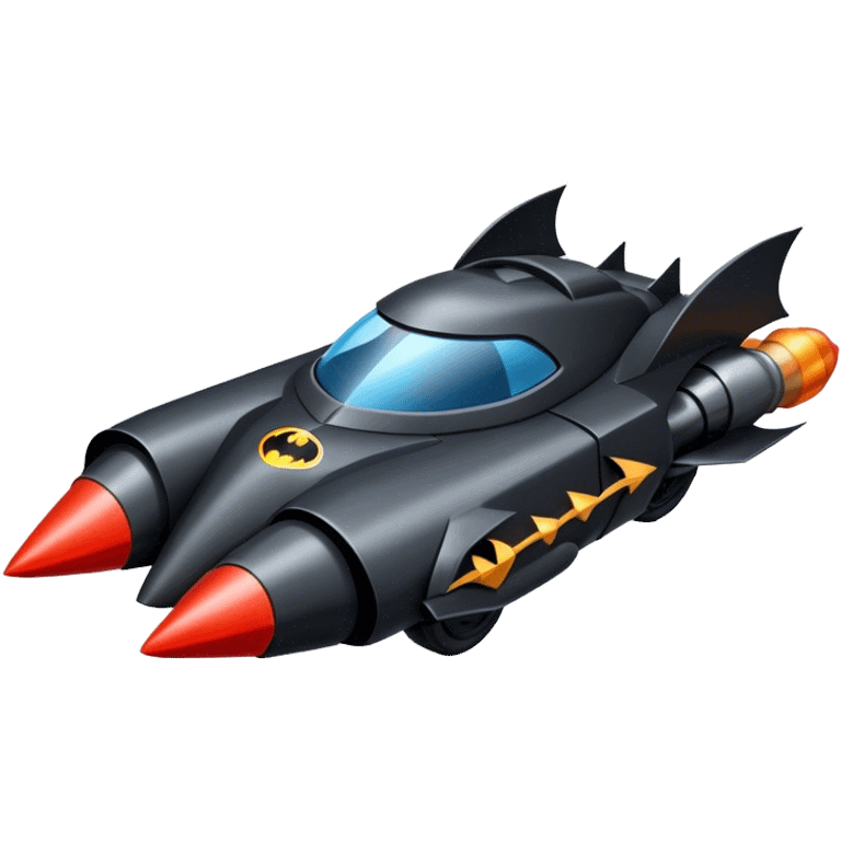 batmobile in rocket ship boom! emoji