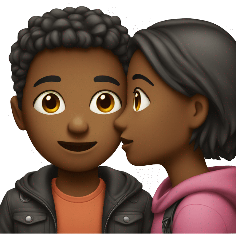 Girl and boy kiss emoji