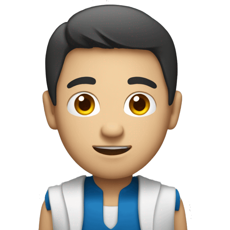 An Asian male researcher with a hobby in boxing emoji