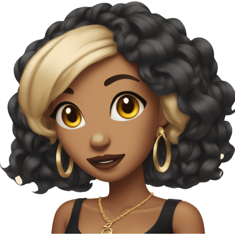 Doja Cat in black short dress emoji