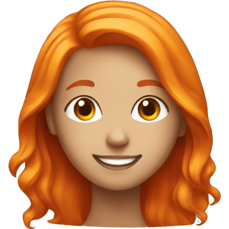 smiling girl with orange hair emoji