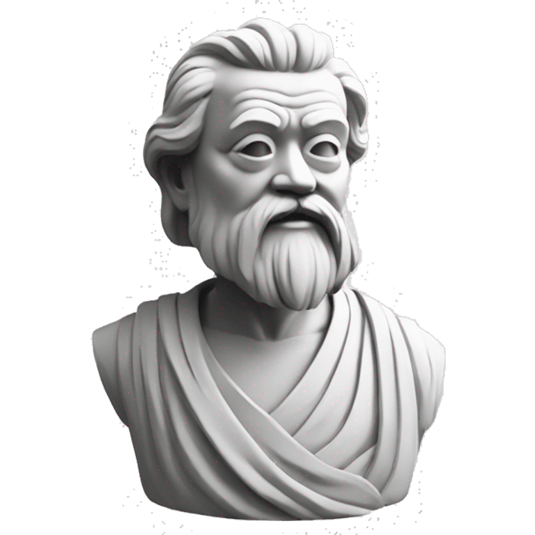 lau tzu, philosopher statue, portrait, minimal, logo, monochrome emoji