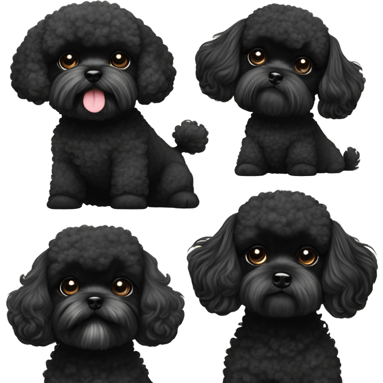 all black curly poodle Shih Tzu ￼ emoji