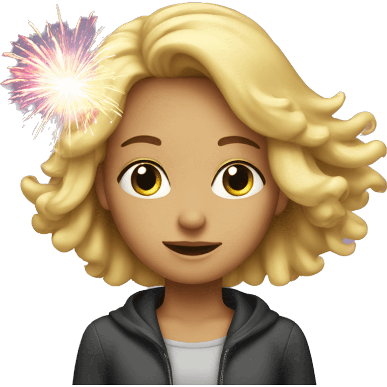 Blonde girl mind firework emoji