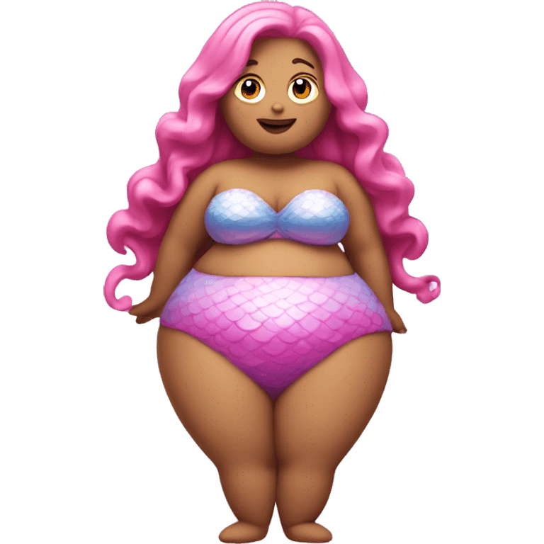 Pink chubby mermaid emoji