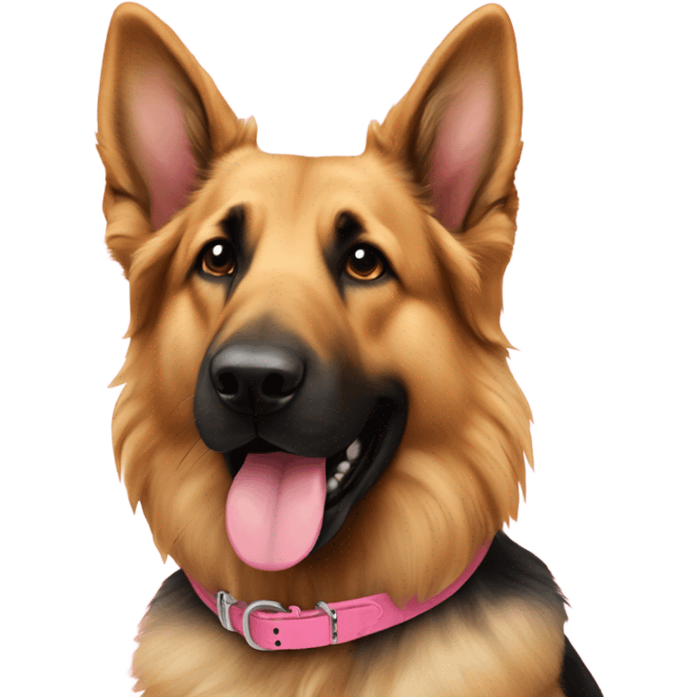 German shepherd and golden doodle with pink collars emoji