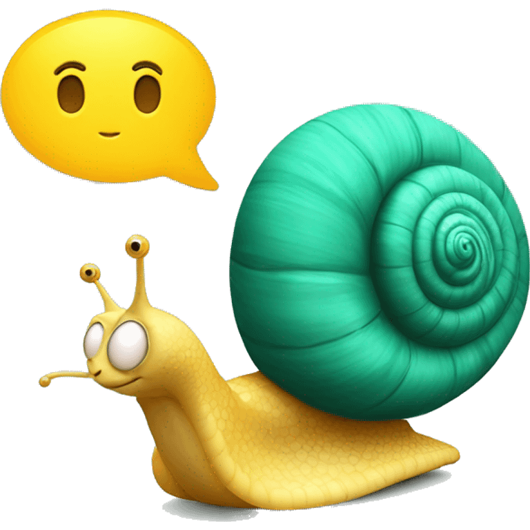 snail with a message box "good idea" in yellow background emoji