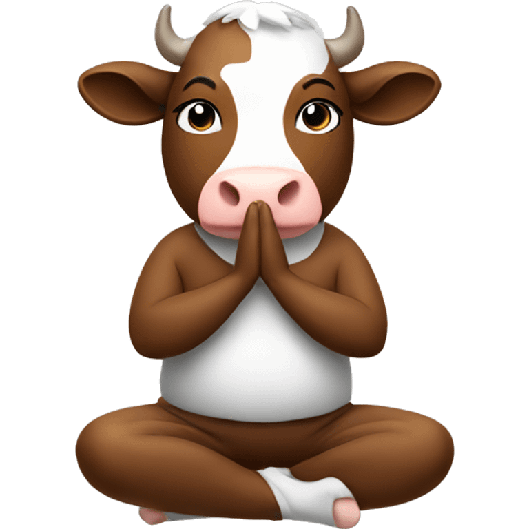 Cow doing yoga pose emoji