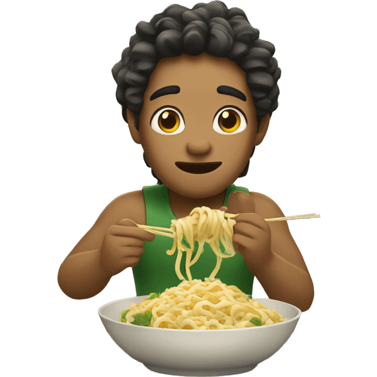 Maui eating noodles emoji