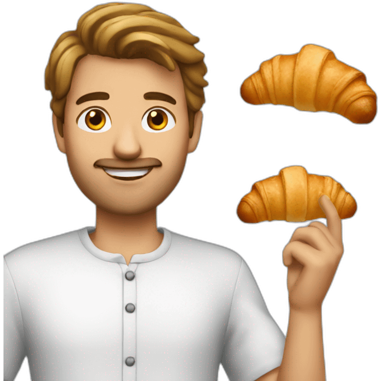 A french guy with croissant emoji