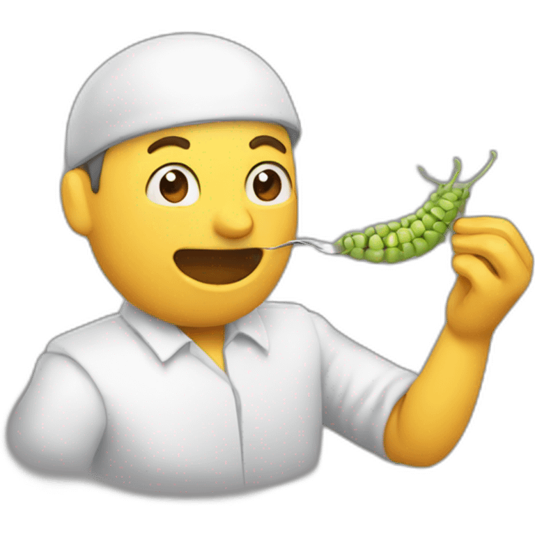 Un homme qui mange une crevette  emoji