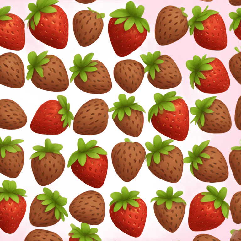 Strawberry with chocolate emoji