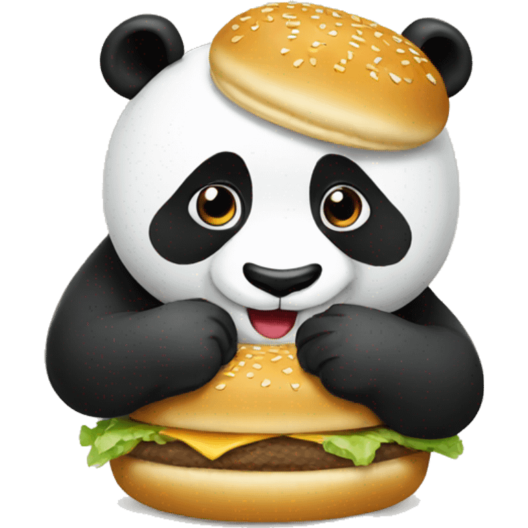 Panda eating a Big Mac  emoji