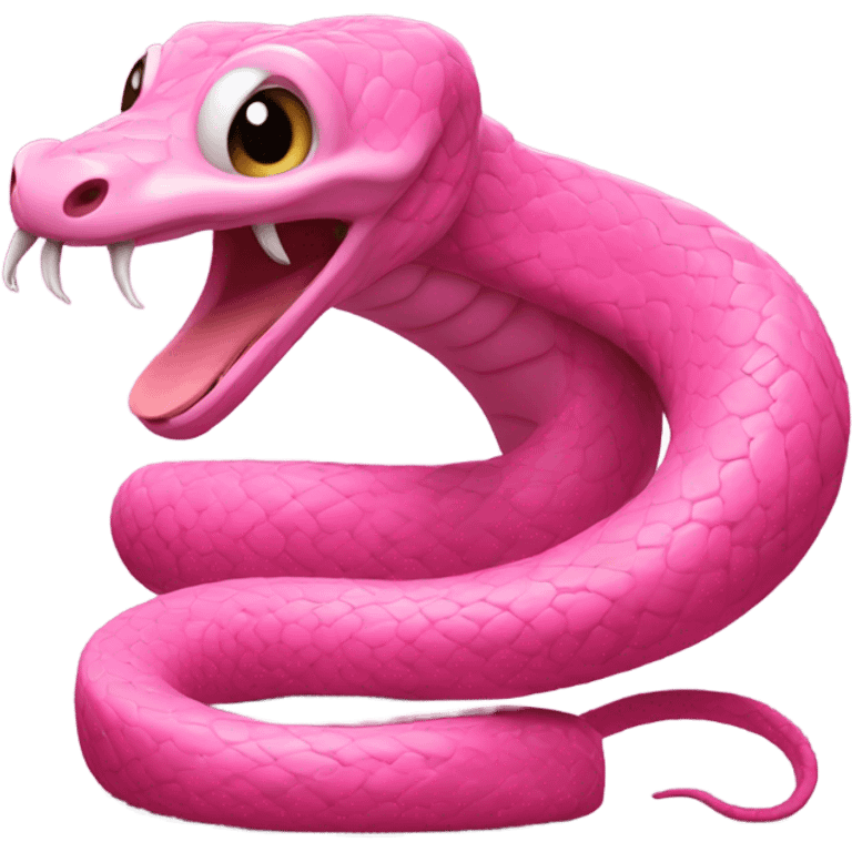 Pink snake eat Rat  emoji