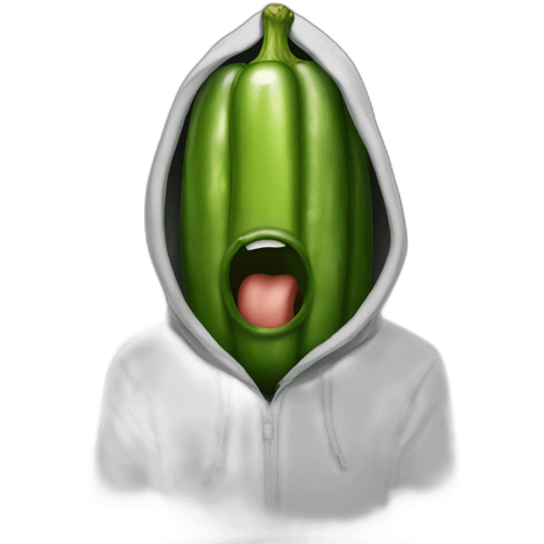 Pickle with hoodie emoji