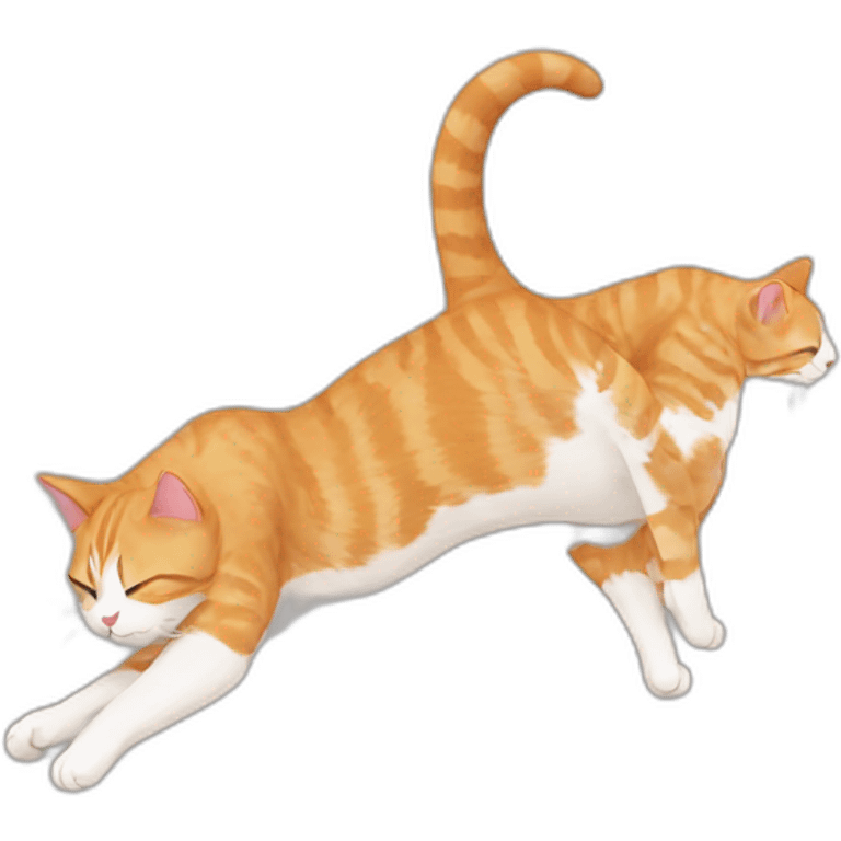 ginger cat stretching emoji