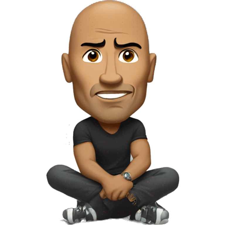 The rock head sitting on a toileau emoji