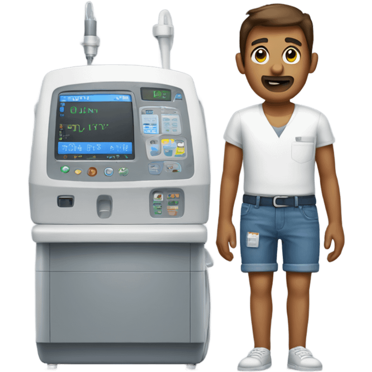 Dialysis machine wearing jorts  emoji