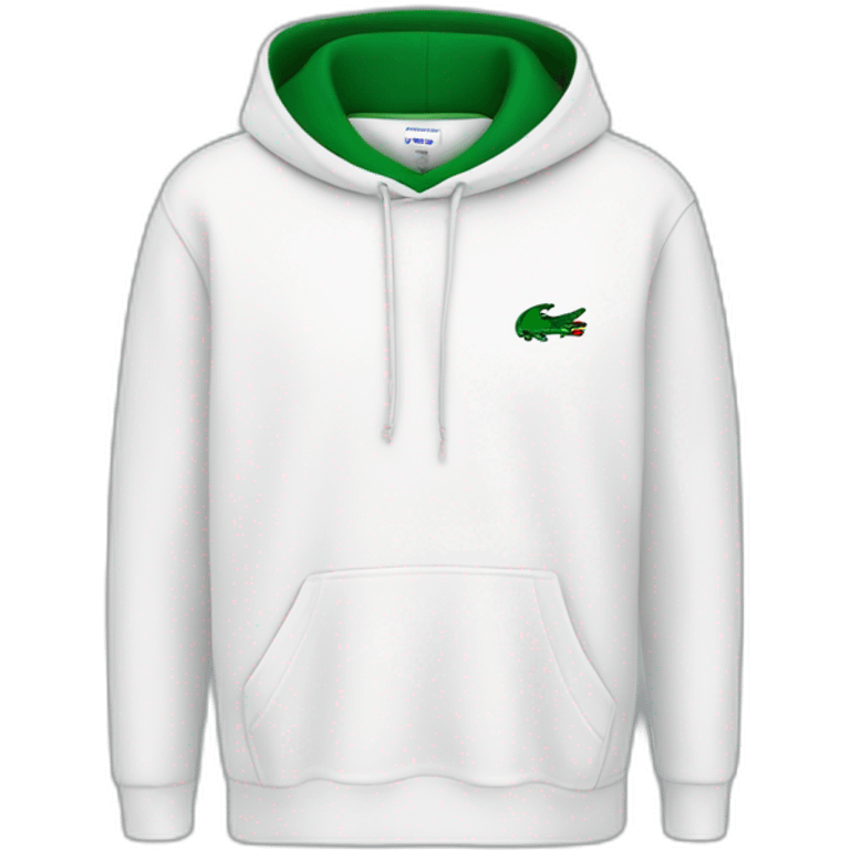 Lacoste tênis friends with white lacoste hoodie emoji