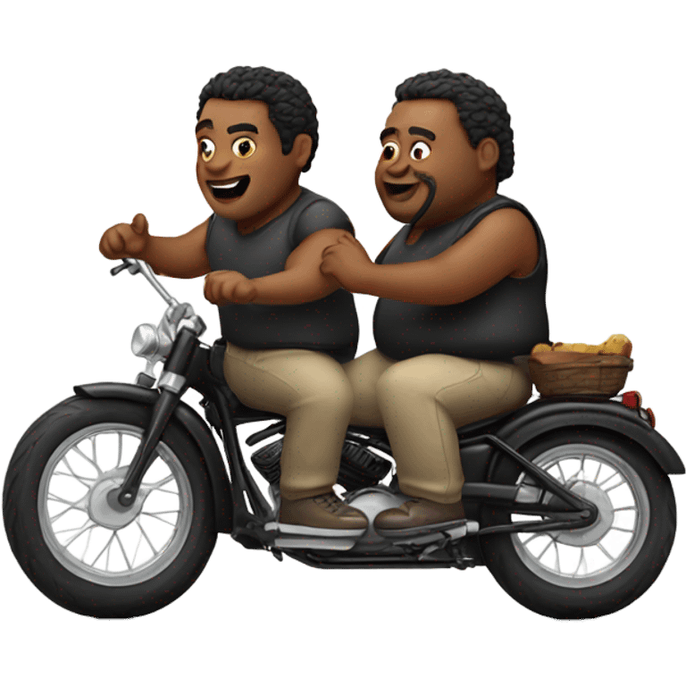 2 fat guys on their bikes emoji