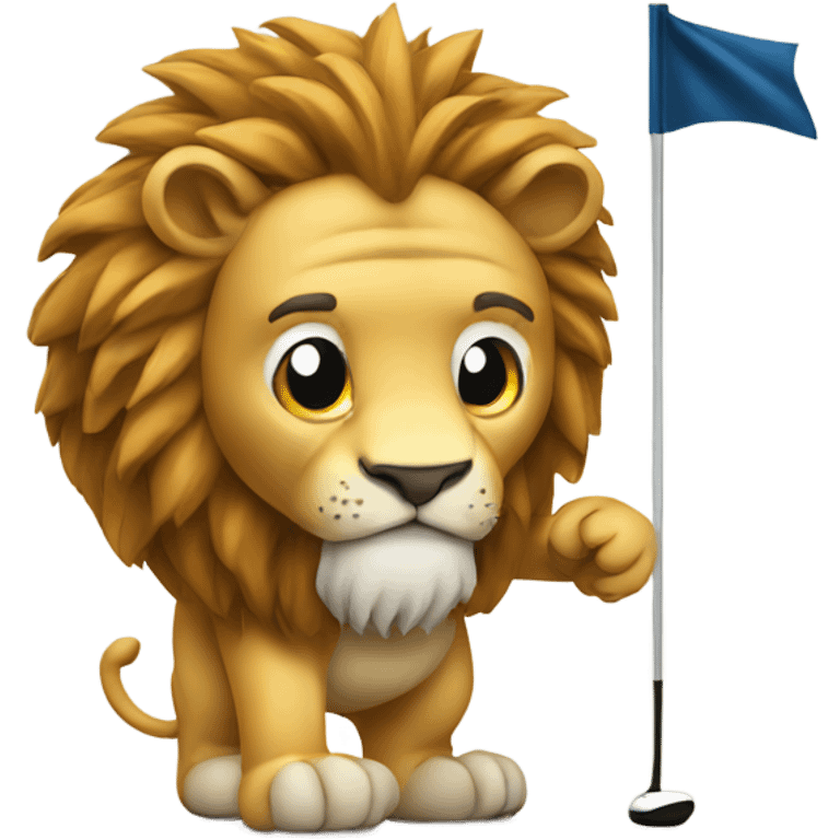 Lion golfer emoji