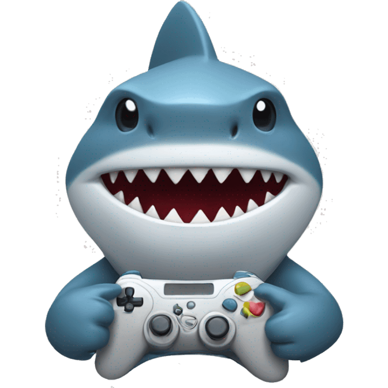 Shark playing video games  emoji