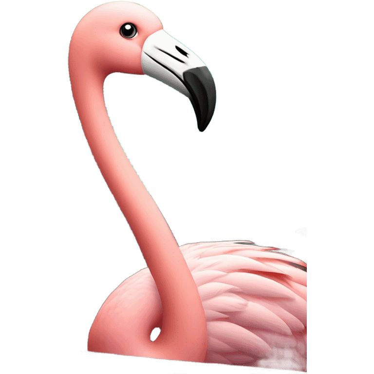 Flamingo in a convertible emoji