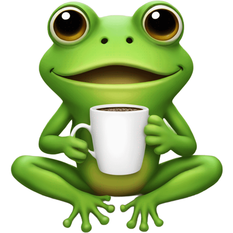 Frog drinking coffee emoji