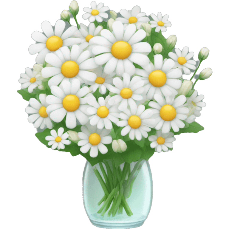 White flower bouquet in a glass vase emoji