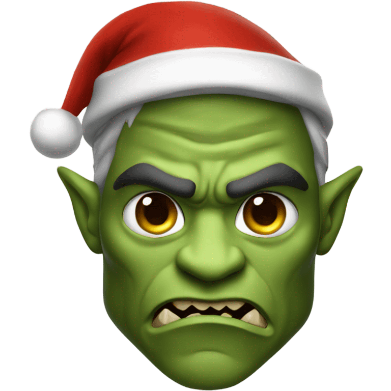 Fierce Orc ranger wearing santa hat emoji